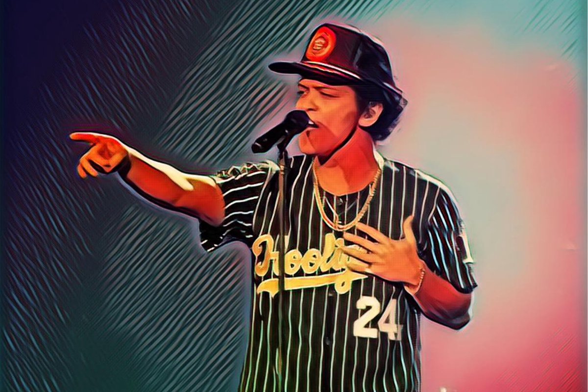 Passionforart.eu Bruno Mars 1-2 - Canvas - 70 x 100 cm zwart