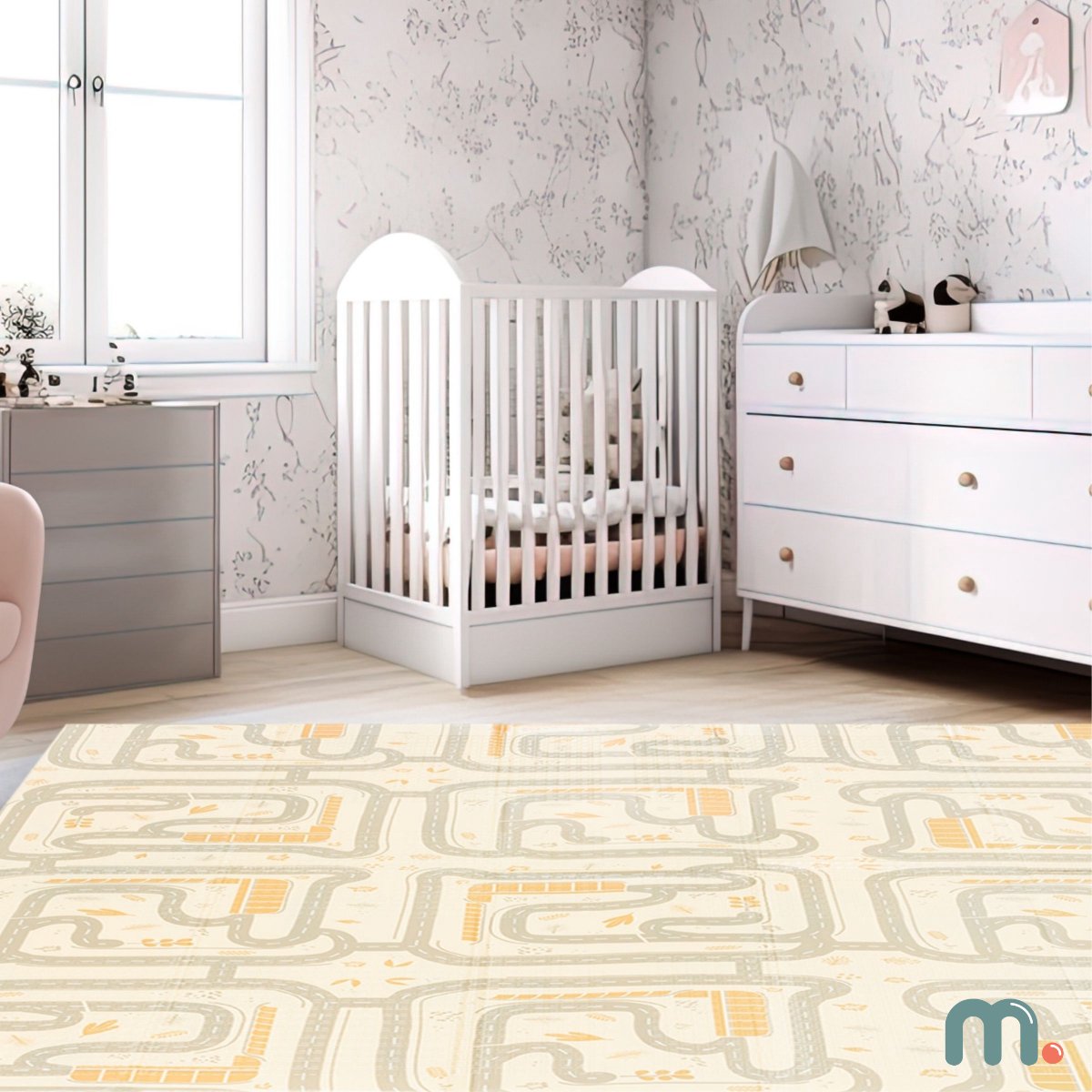 Schuimmat voor Baby's, Dubbelzijdige Opvouwbare Mat Groot 180 x 120 x 1 cm, Boho-stijl Mat voor Kinderkamer, XPE Schuimmat voor Baby — afbeelding 4