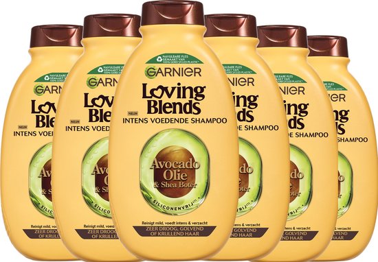 Garnier Loving Blends Avocado Olie & Shea Boter Shampoo - Intens Voedend - Voor Zeer Droog, Golvend of Krullend Haar - 6x300 ml