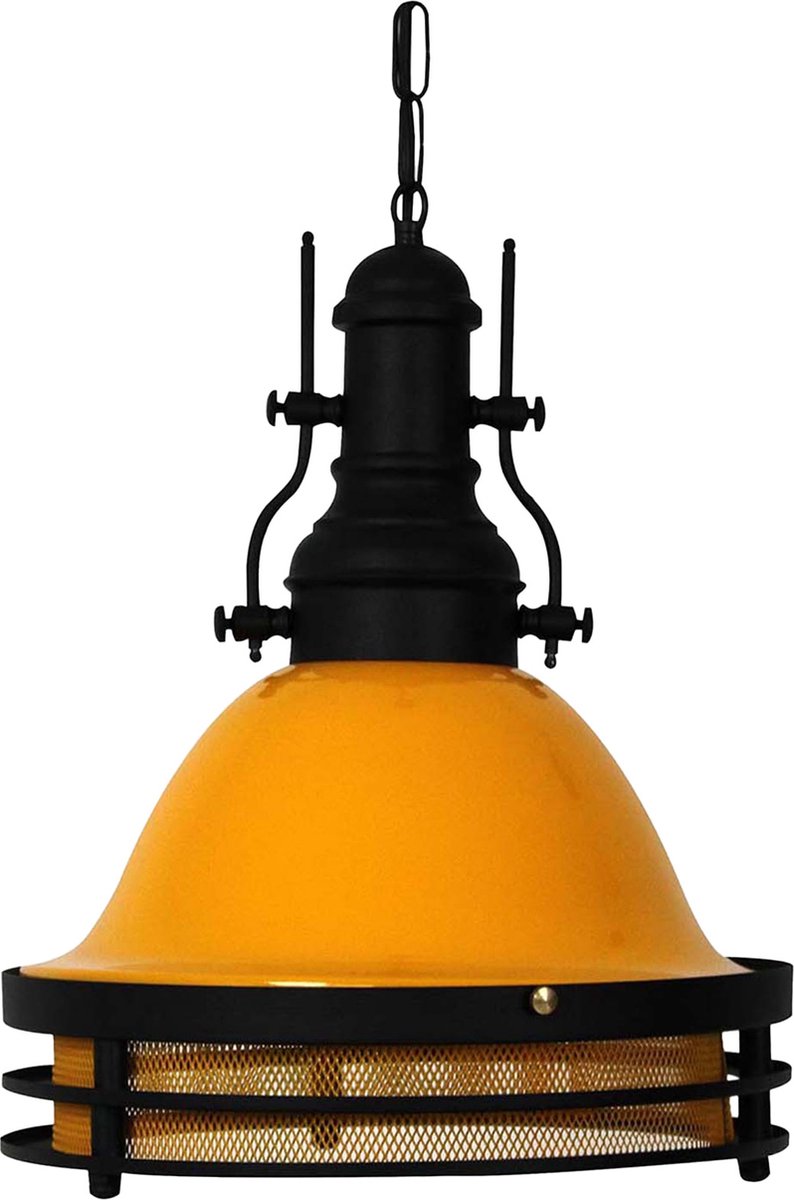Bamyum Turami hanglamp, industriële Modern stijl, Ø35 cm, geel metalen lamp