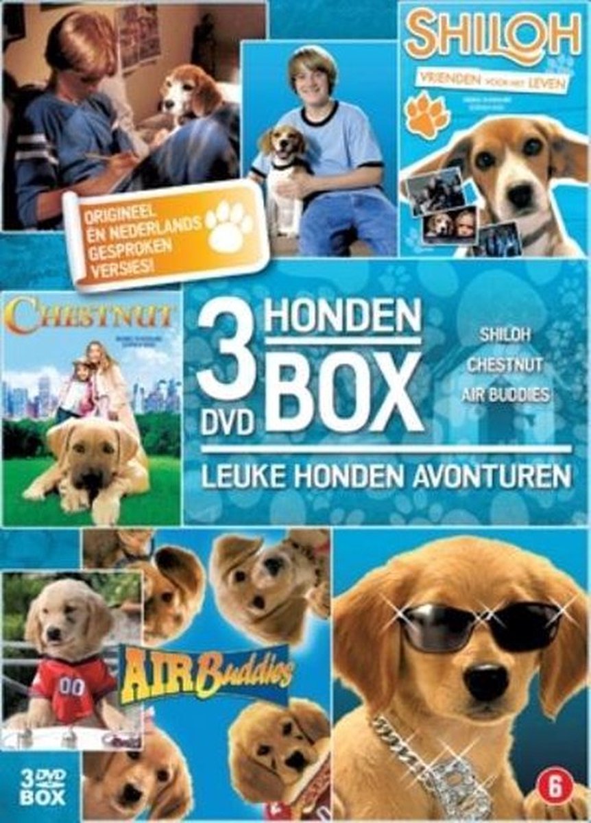 Honden films speciale box met Chestnut, Shiloh en Airbuddies (3xDVD)