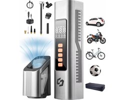 Draagbare Luchtcompressor 4-in-1 - Auto Stofzuiger Draadloos - Bandenpomp - Elektrische Fietspomp - Kruimeldief Snoerloos - Handstofzuiger - Auto Accessoires