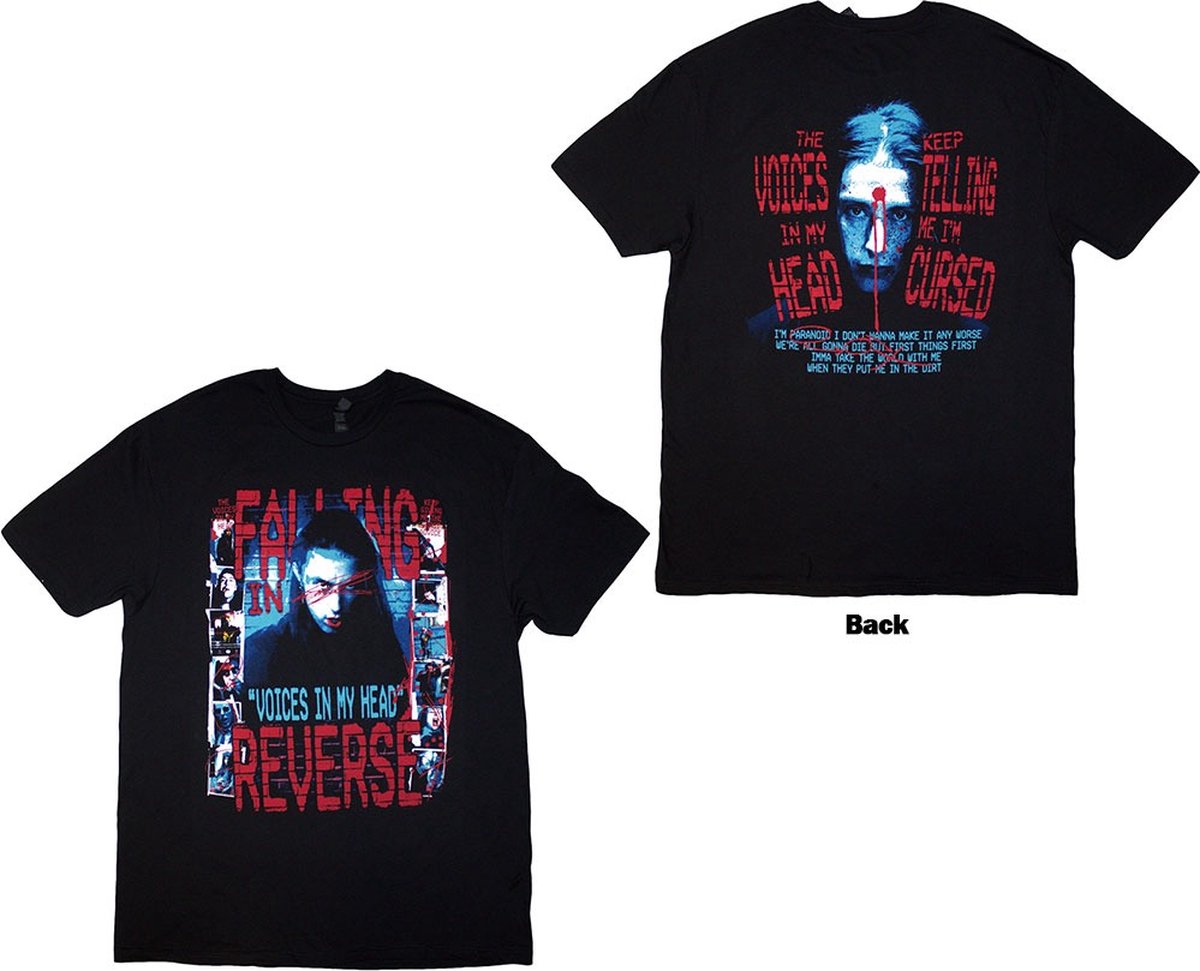Falling In Reverse - Voice Collage Heren T-shirt - S - Zwart