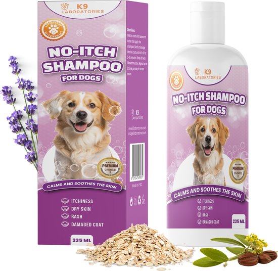 K9 Laboratories - Anti Jeuk Shampoo - voor Honden - Tegen Jeuk, Gevoelige Huid, Huidinfecties Hond - Lavendel - Jojoba - 237 ml