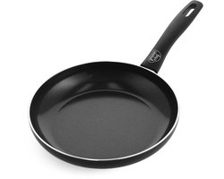 GreenChef Prime keramische inductie koekenpan 28cm - PFAS-vrij - Inductie koekenpan - Vaatwasserbestendig - Ovenbestendig tot 160°C - keramische antiaanbaklaag - Gerecylceerd aluminium - Zonder deksel - Zwart