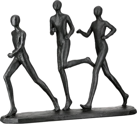 Gilde Handwerk Sculptuur Beeld Door het hart verbonden Keramiek zwart goud geglazuurd