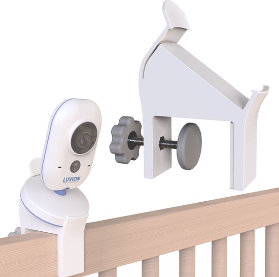 Houder geschikt voor Luvion Easy / Platinum 3+ / Ultra - Babyfoonhouder - Versie 2 - Voor bedrand van 10 tot 42mm - o.a. voor Ikea Sniglar