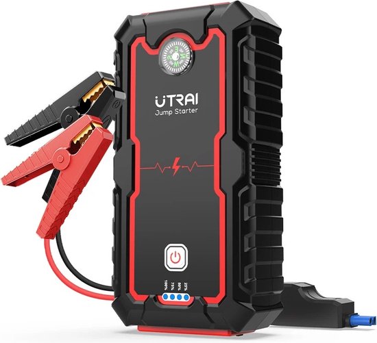 Carlovo Jumpstarter - Chargeur de batterie - Chargeur de batterie de voiture - Chargeur de voiture - Power Bank - Lampe de poche LED - 2000A - 22000mAh - SOS - 8L Essence - 6,5L Diesel - Avec étui de rangement antichoc - Zwart