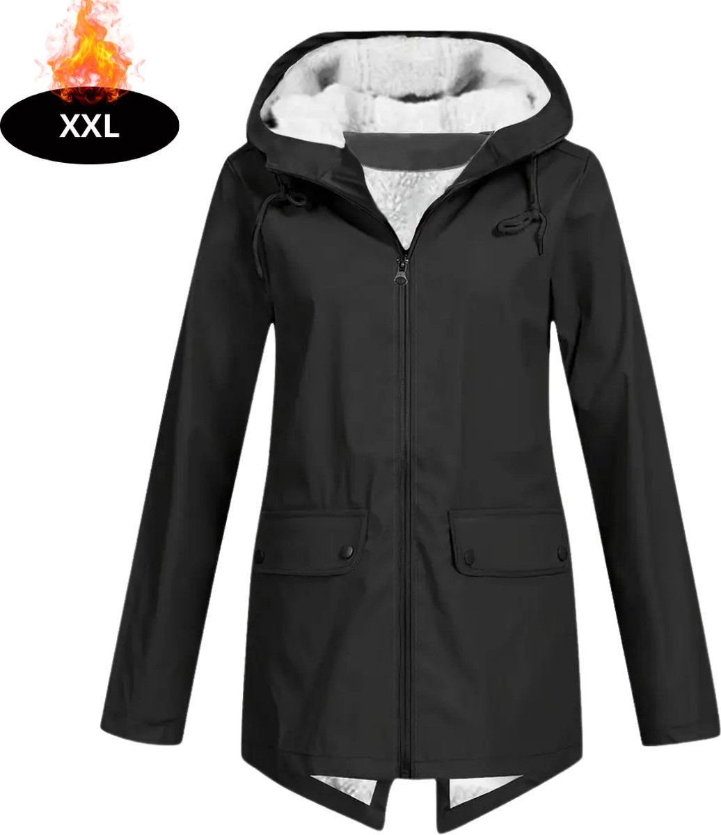 Nivard Windjas Dames Parka Lente & Herfst Jas Volwassen Windjack Windbreaker Outdoor Zwart