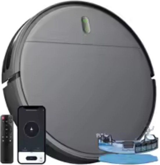 Rustive BR151 Robotstofzuiger met Dweilfunctie - 6000 Pa - met App en Afstandsbediening - Dweilrobot - Robotstofzuigers
