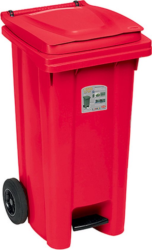 Afvalcontainer - 120 liter - Kliko - Rolcontainer - Met pedaal - Met ...
