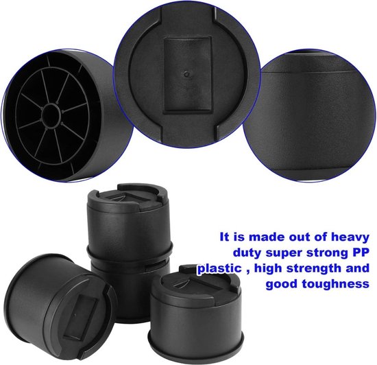 Moendergo Bett Erhöhungen 4er Set - 3 Zoll Hoch, Trägt Bis 4000 Pfund, Schwarz