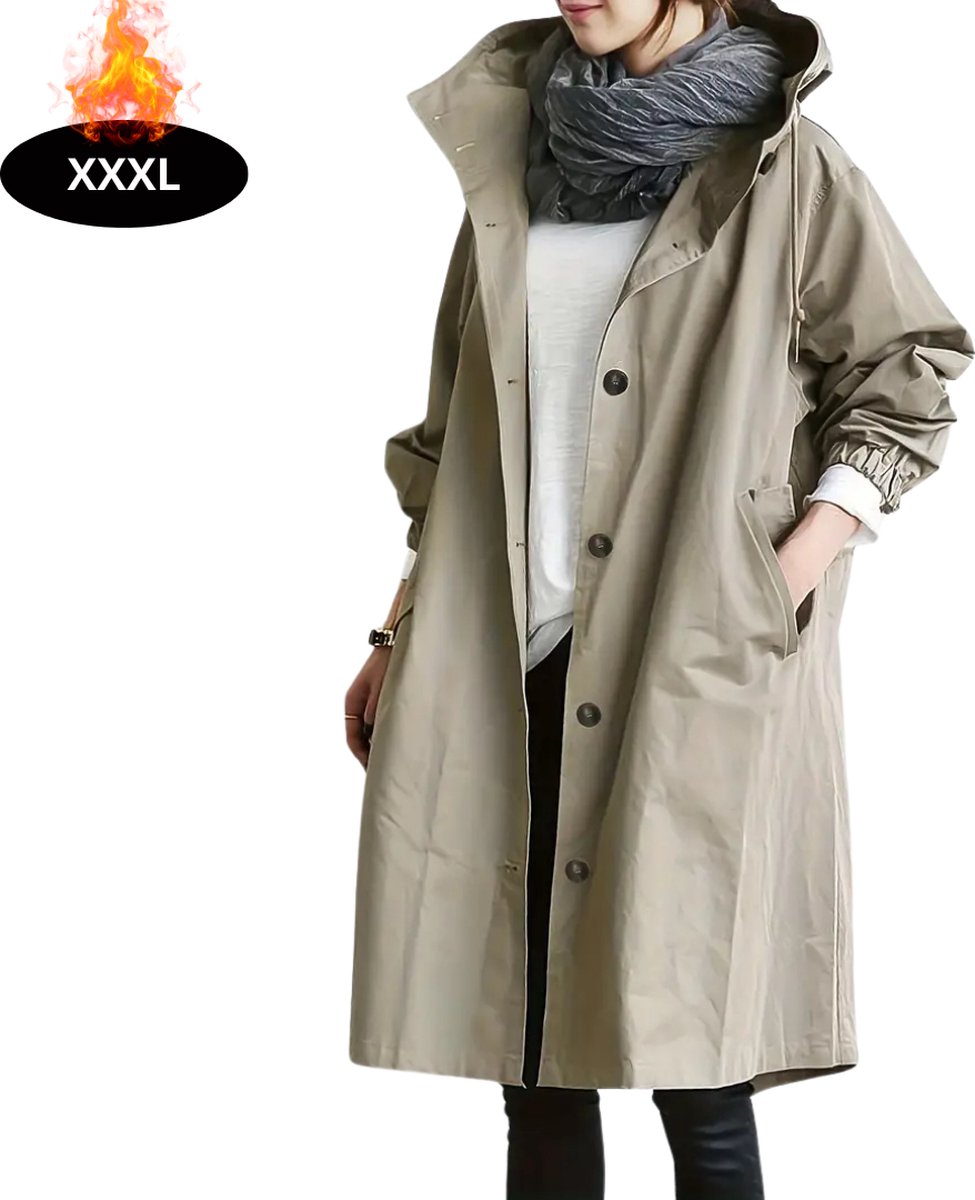 Nivard Windjas Dames Parka Lente & Herfst Jas Volwassen Windjack Windbreaker Outdoor Creme