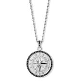Thomasiny Royal Kompas Medaillon voor Heren - Stanley Steel, Zilver Kleurig, Inclusief 52 cm Cuban Ketting