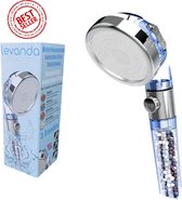 Ludoris Levanda ionische douchekop waterbesparend met douchefilter met extra navulling – eco douchekop filter met 4 verschillende mineralen -waterbesparende douchekop hoge druk met natuurlijke mineraal filter