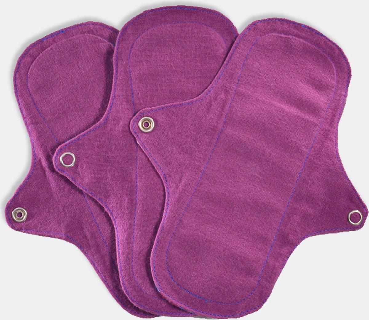 Eco Femme wasbare Inlegkruisjes 3-Pack (ZONDER pul) - 100% Biologisch Katoen - Paars - duurzaam - herbruikbaar - zonder plastic
