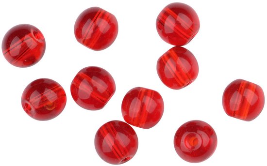 Spro Round Smooth Glass Beads - 6 mm - red ruby van Spro — afbeelding 2