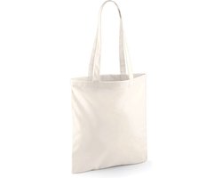 Draagtasje met hengsels - naturel - 42x38 cm - katoen - 10 liter - boodschappen - gymtas - voor kinderen en volwassenen