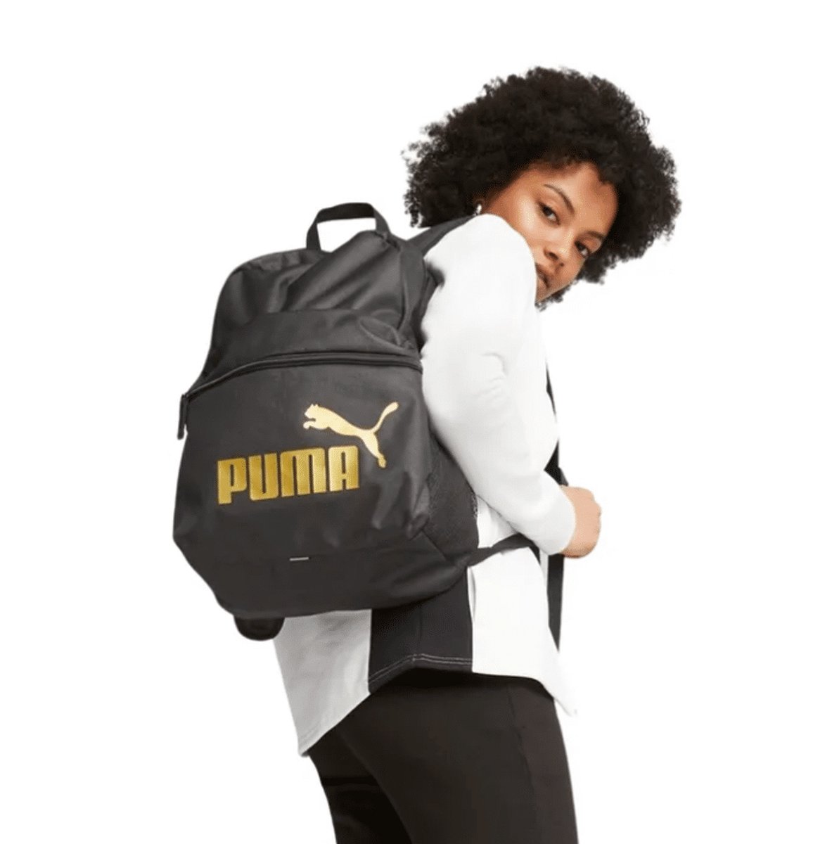 PUMA PUMA Phase Backpack Unisex Tas - PUMA Black-Gold-No.1 Logo – foto 2