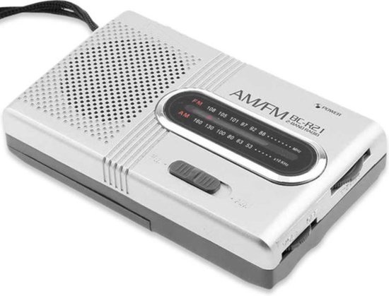 Foto: Kleine draagbare radio op batterijen batterij radio radio op batterijen voor rampen noodradio zakradio am fm radio koptelefoonaansluiting
