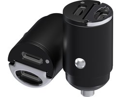 MMOBIEL 2x Autolader USB-C 2-Poorts Adapter – 45W Sigarettenaansteker USB Snellader – Ultra Compact Auto telefoon Lader – USB Oplader