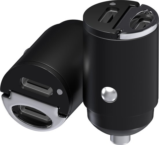 MMOBIEL 2x Autolader USB-C 2-Poorts Adapter – 45W Sigarettenaansteker USB Snellader – Ultra Compact Auto telefoon Lader – USB Oplader