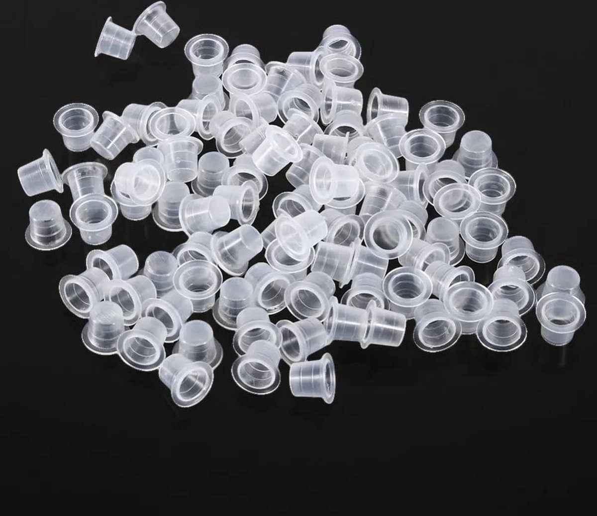 Pigment 100 cups | Maat M |Tattoo cupjes | Disposable Tattoo Ink Cups - voor Tattoo inkt - 100 stuks - Medium | Professionele Ink Caps | Tattoo Inkt | Inkt Bakje | Verf Potje | Hobby Inkt | Tatoeage Cups | Inkt & Verf