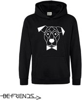 Sweat à capuche Be Friends - Chien et nœud - Femme - Zwart - Taille XL