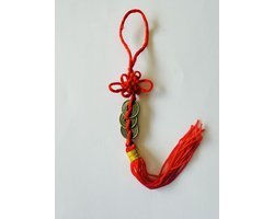 Feng Shui mini munten 3 stuks aan koord - Breng Positieve Energie in Je Leven 1.4 x 19 cm geluksbrenger