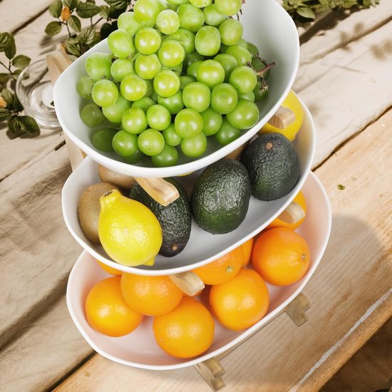Fruitmand etagère 3 laags bamboe