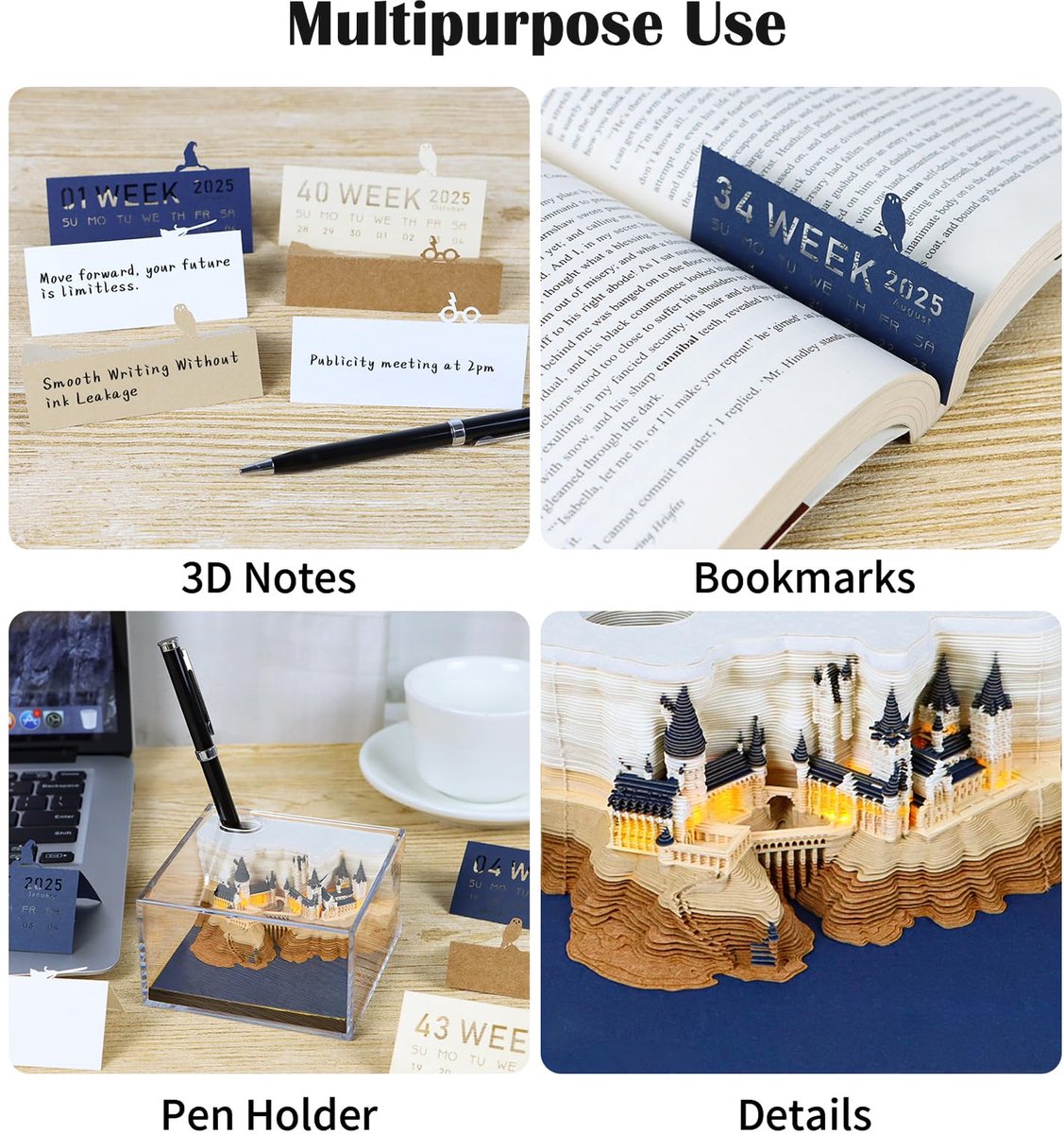 3D Kalender 2026 - Papieren 3D Kalender Notitieblok 2026 - Papieren Sculptuur Afscheur Memo Blok Briefpapier Aarde Thema voor Jongens Studenten Kinderen Tieners Meisjes Volwassenen