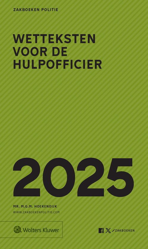 Zakboek wetteksten voor de hulpofficier 2025 - cover