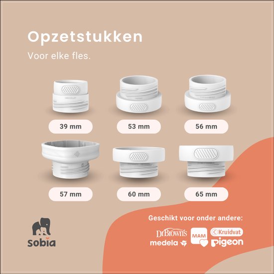 NIEUW! Sobia® Draagbare Flessenwarmer - Oplaadbaar - Flessenwarmer Onderweg - 6 Adapters en 4 standen - USB-C van Sobia® — afbeelding 3