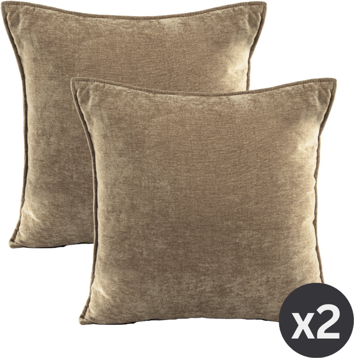 Tiseco - Kussen (gevuld) JULIEN - Woonkamer - 45x45 cm - Taupe