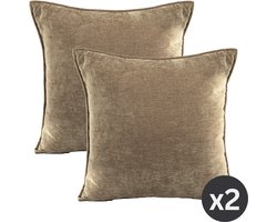 Tiseco - Kussen (gevuld) JULIEN - Woonkamer - 45x45 cm - Taupe