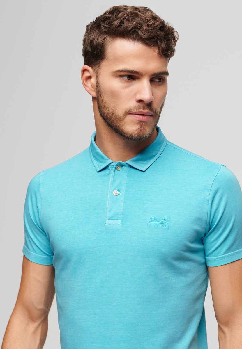 Superdry Poloshirt Essential Logo Neon Jersy Polo M1110419a Neon Sky Mannen Blauw