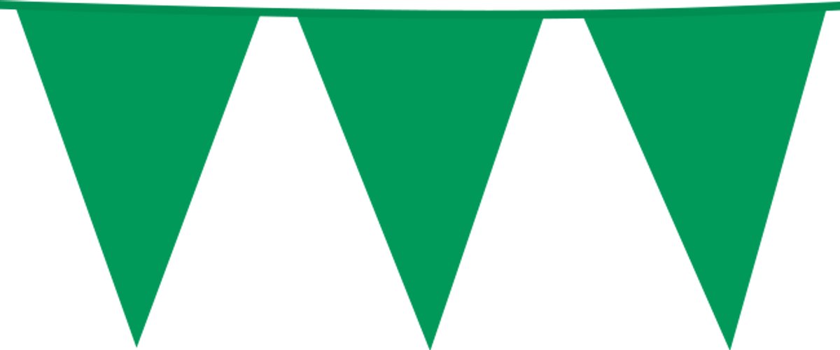 6x Giga Vlaggenlijn Groen 30x45cm 10 meter XXL - Verjaardag Feest Party Festival Poolparty Decoratie