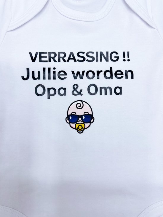 Zwangerschapsaankondiging - jullie worden opa en oma, zwangerschapsaankondiging op een romper - rechtstreeks als cadeau mogelijk van VLNABO. — afbeelding 2