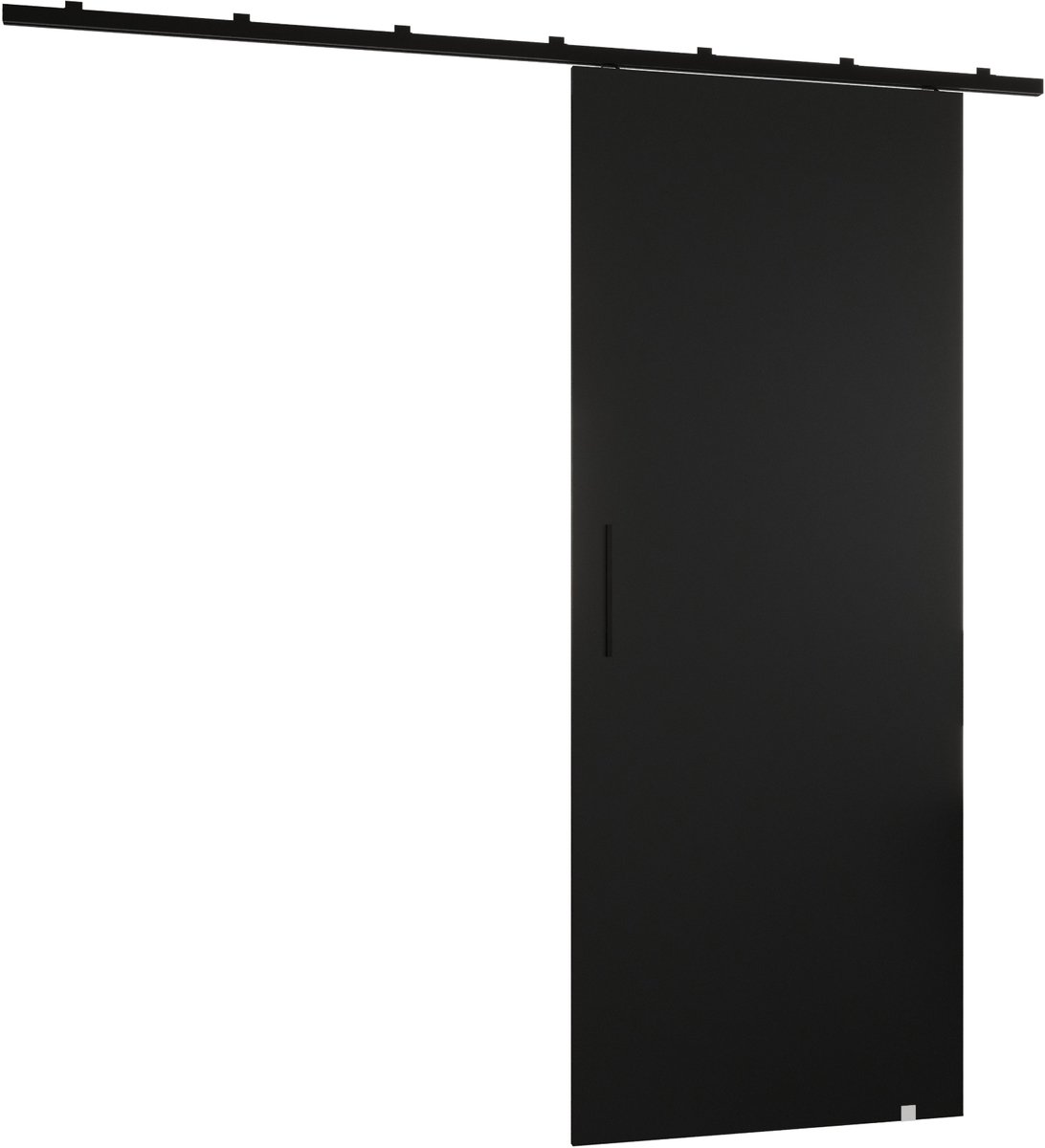 Schuifdeursysteem met rail - Loftdeur met wandmontage - 90x204cm - AVANTI I - Zwart