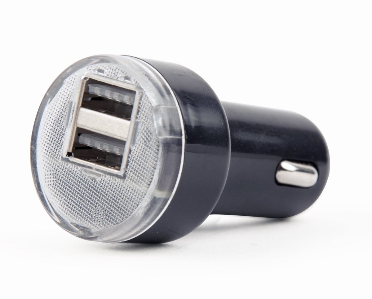 Gembird 2-poorts USB autolader, 2.1 A, zwart