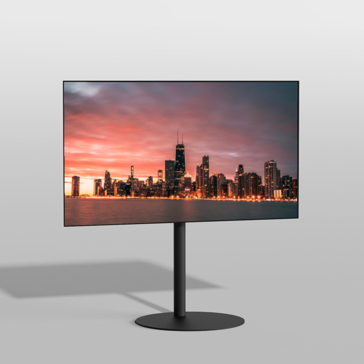 Cavus Sphere TV Vloerstandaard – zwart – Ronde Voet – 54 cm – Geschikt voor 32-65 inch – VESA 75x70 t/m 400x400