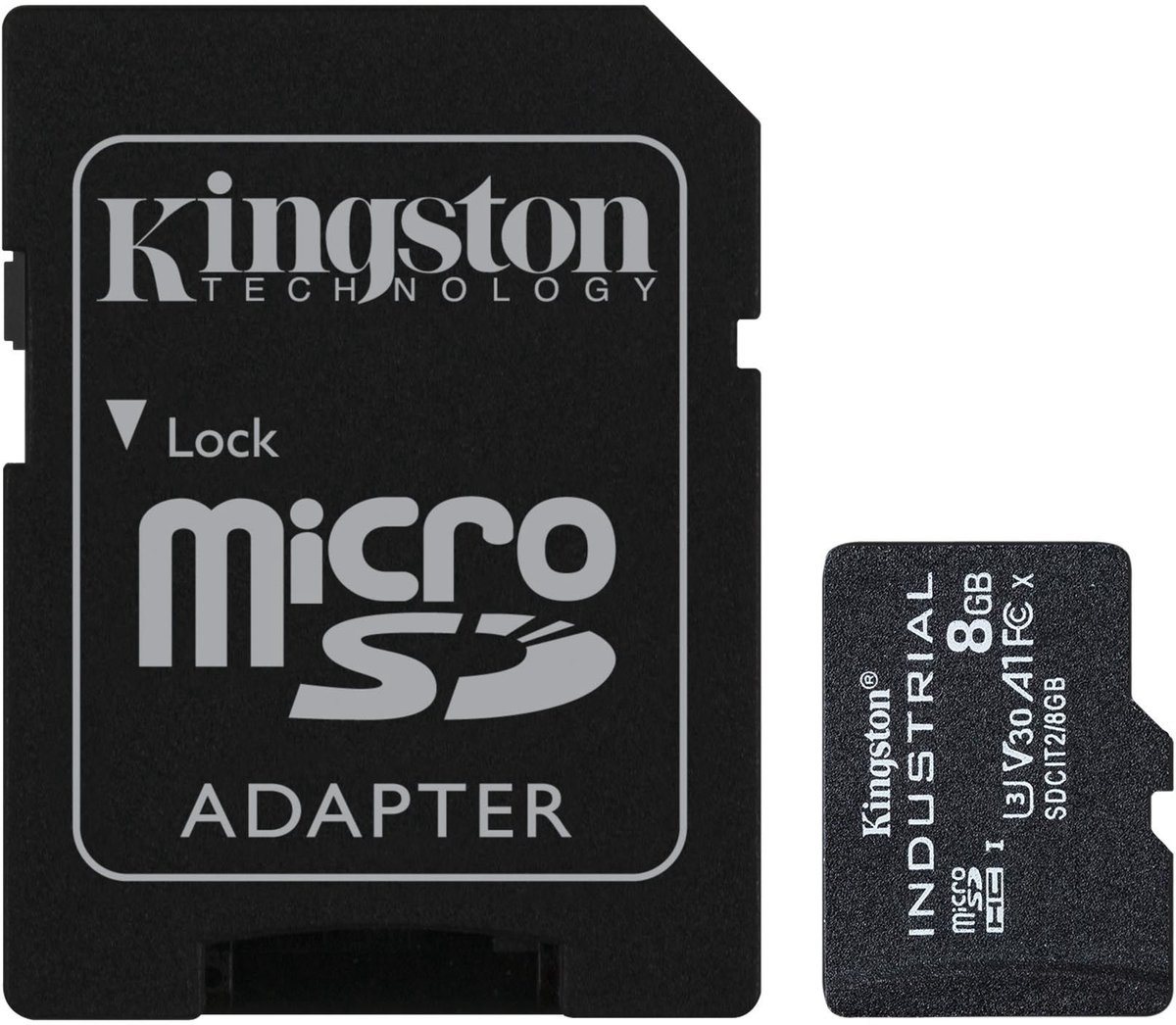Kingston Industrial microSDHC 8GB Incl. SD adapter, Klasse 10, UHS-I, U3, V30, A1