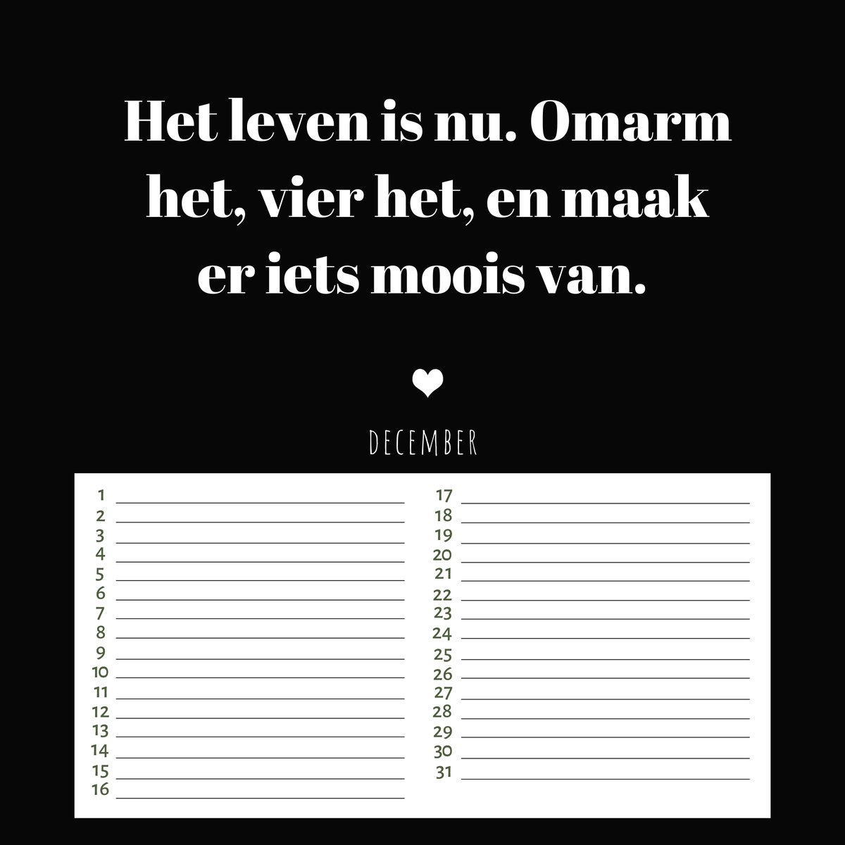 Verjaardagskalender Geluksmomenten - Inspiratie - Kalender - Wandkalender - Moederdag - Cadeau Mama - Planner - Positieve Spreuken - Motivatie - Black & White - Geluk - Maandplanner - 21 x 21 Cm - Zwart & Wit - Birthday - Inspirerend - Positiviteit — cadeau in Kalenders & Planners - foto 4
