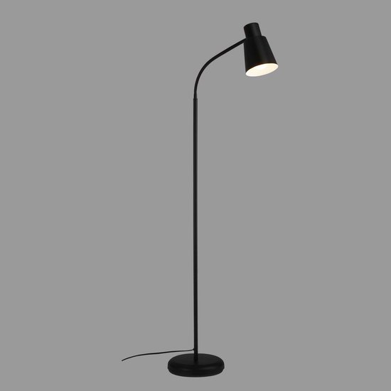 BRILONER - Staande lamp met voetschakelaar, draaibaar, GU10, max. 9W, leeslamp, woonkamerlamp, slaapkamerdecoratie, uplighter, staande lamp, vloerlamp, booglamp, 21x127,5 cm, zwart