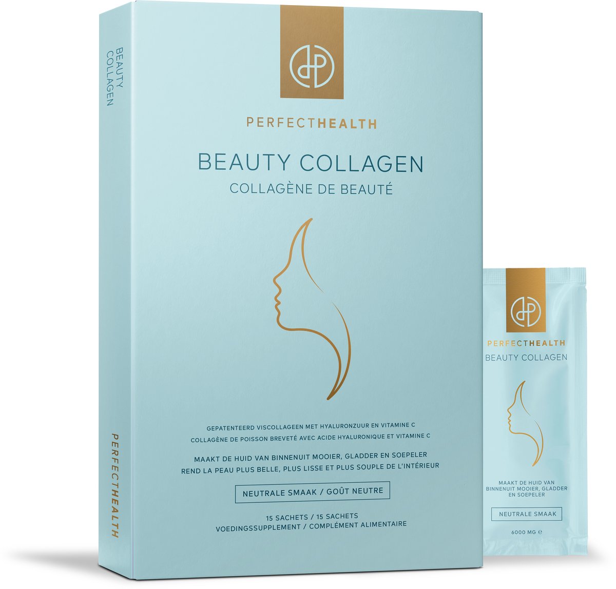 Goedkoopste Perfect Health - Collageen Poeder - Anti Rimpel - Soepele en Gladde Huid - Hyaluronzuur Viscollageen Peptiden - Neutrale Smaak - 15 Zakjes van 6gr