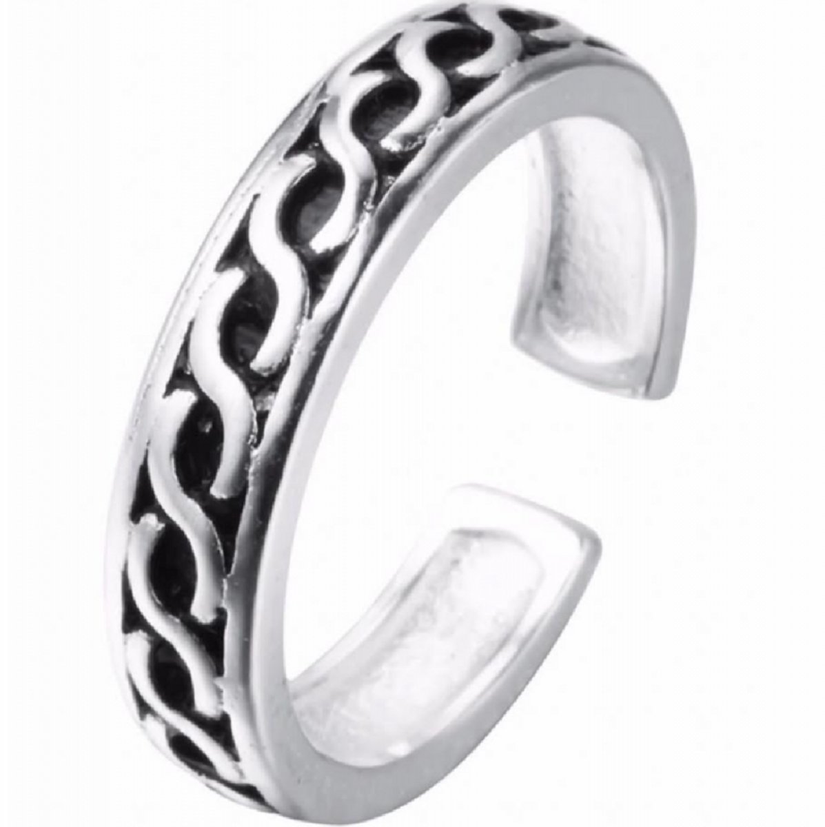 Teenring- zilver-Verstelbaar- Eight-Tibetaans - Charme Bijoux