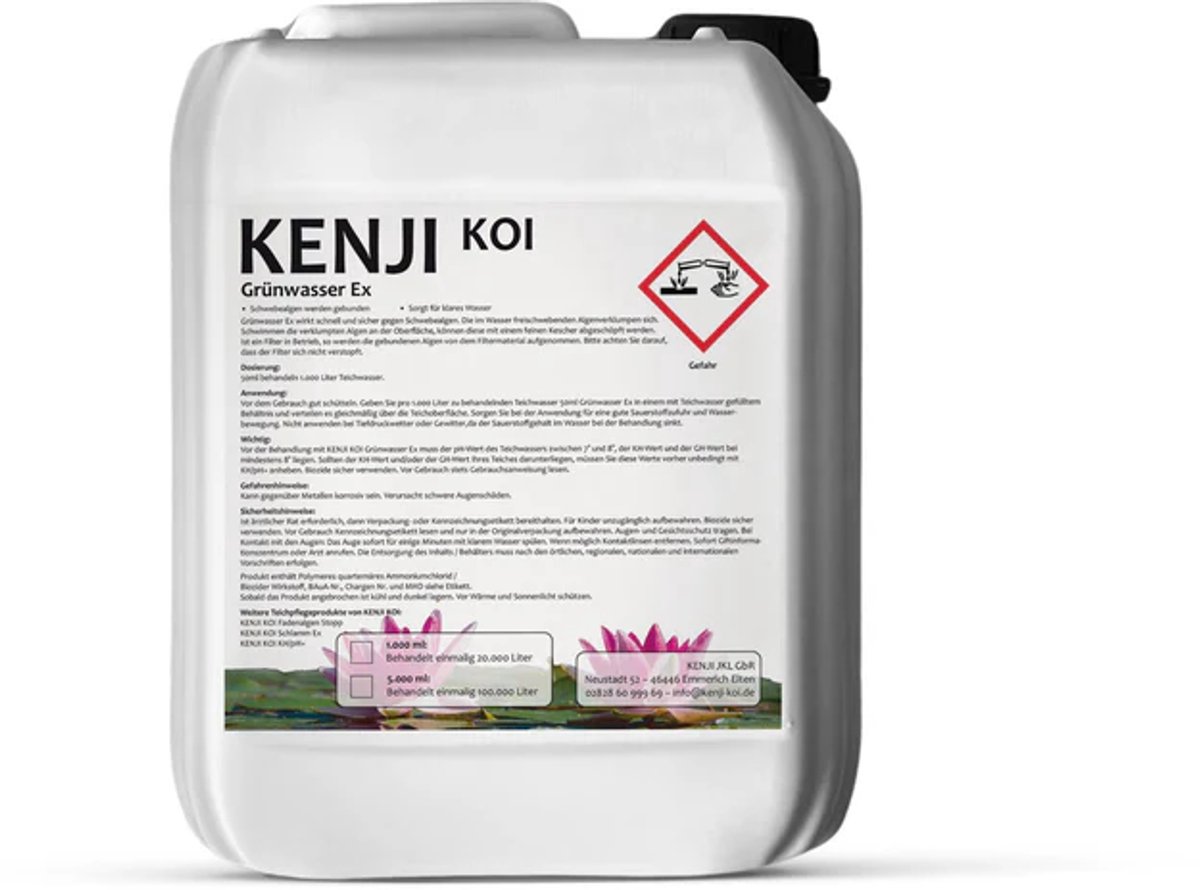 KENJI KOI Groenwater Ex 5.000ml - Helder Vijverwater - Waterbehandeling - Verminderd Algengroei - Zweefalgen Bestrijding - Draadalgen Bestrijding - Beste Waterkwaliteit