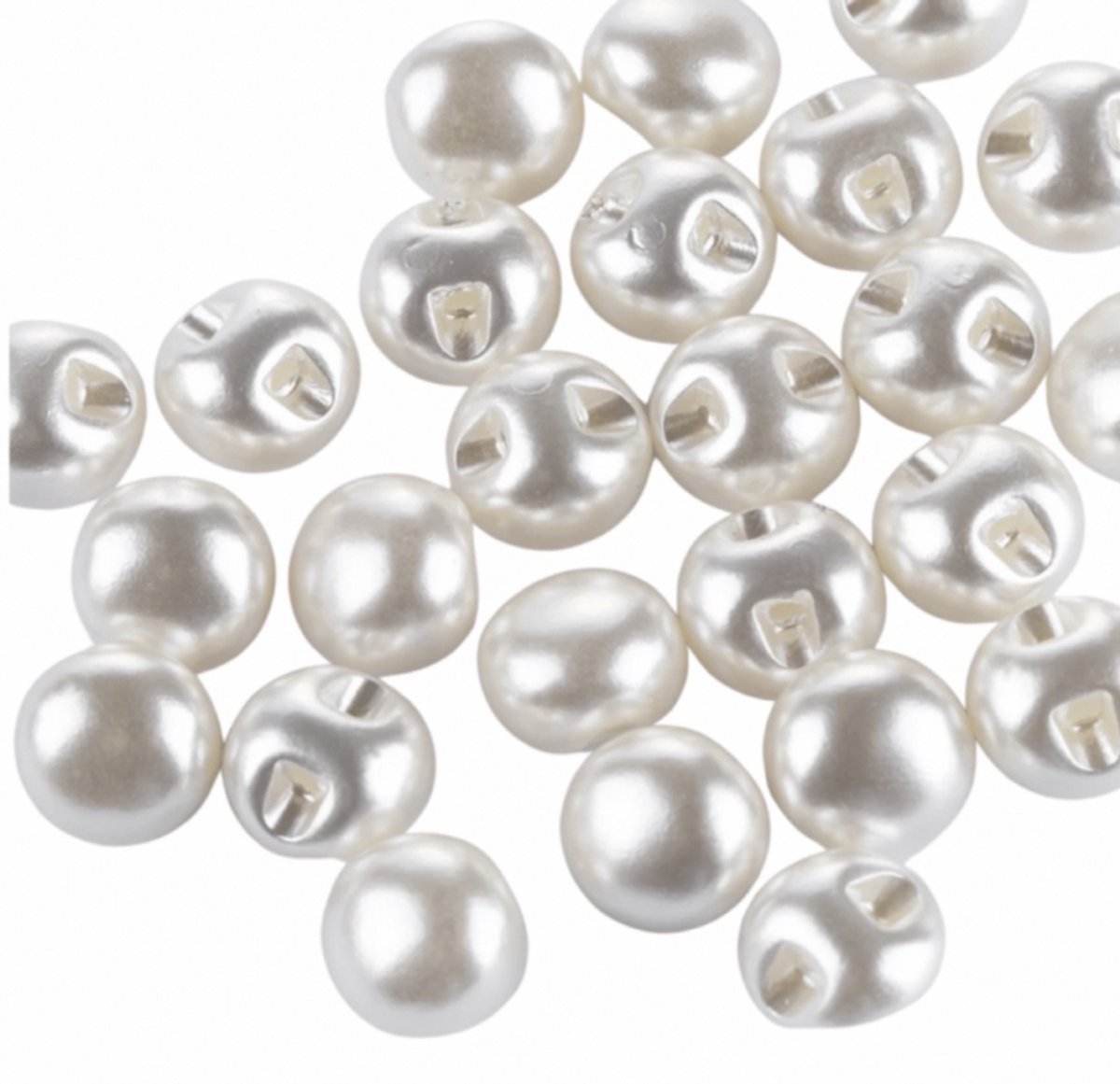 80 stuks -naaikralen ivoor 6 mm - Charme Bijoux
