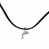 ketting- zwart- dolfijn -45 cm-Charme Bijoux