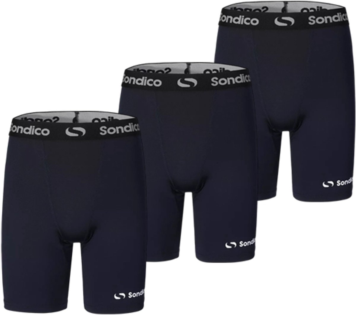 3-Pack Sondico Slindingshort - Sportshort - Lengte 15 cm - Heren - Navy - Maat L